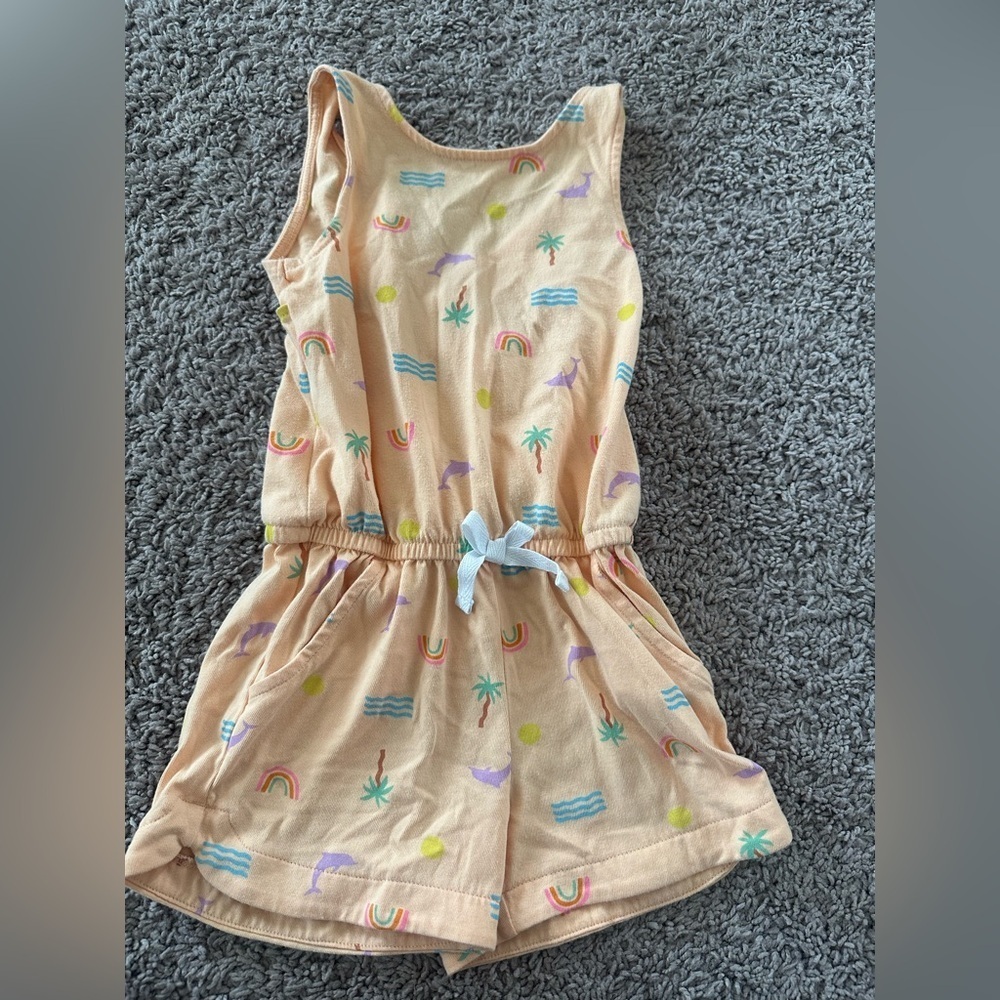 Preloved Cat & Jack Peachy Sleeveless Romper